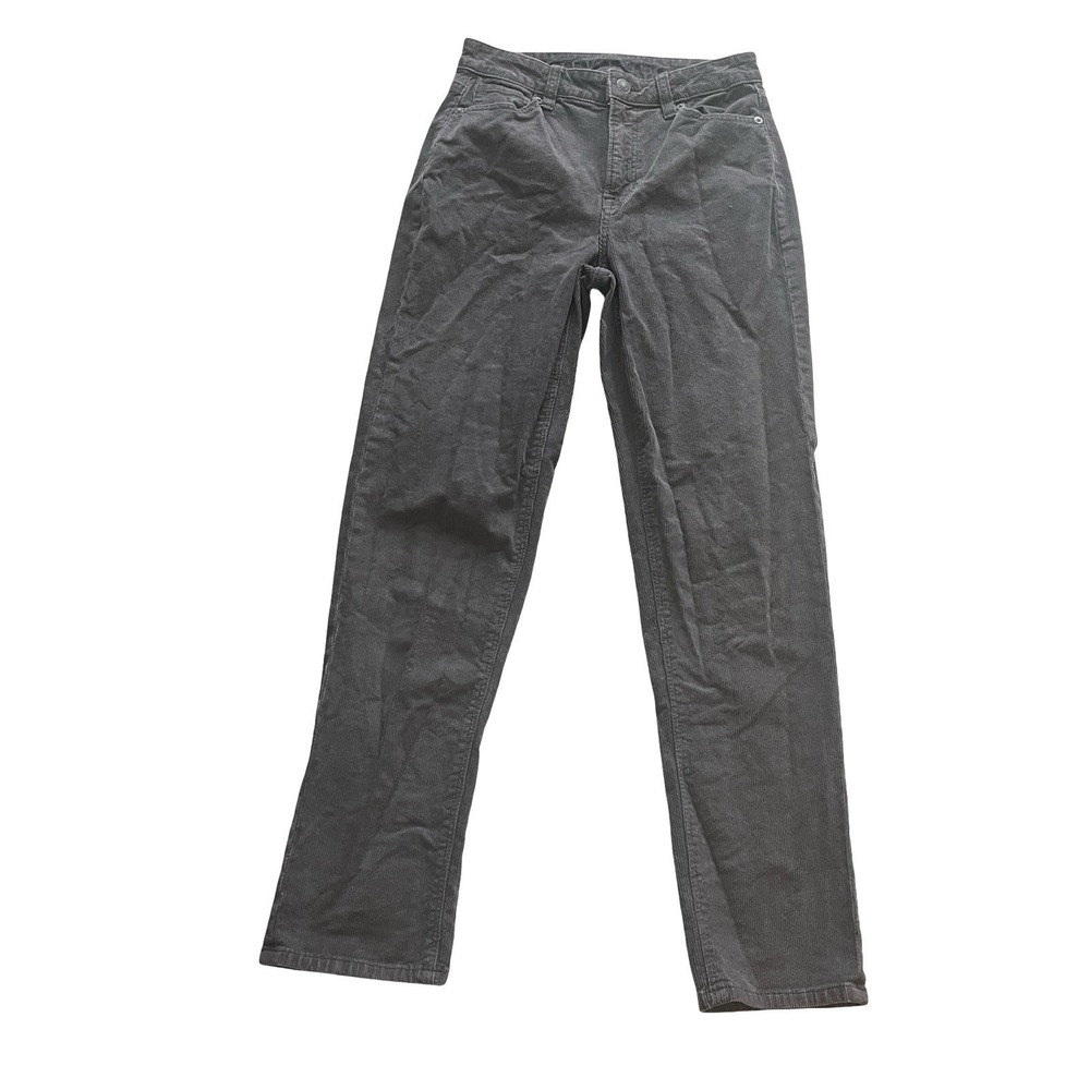 American Eagle Women's Size 0 Gray Corduroy Mom Straight Jean 98% Cotton